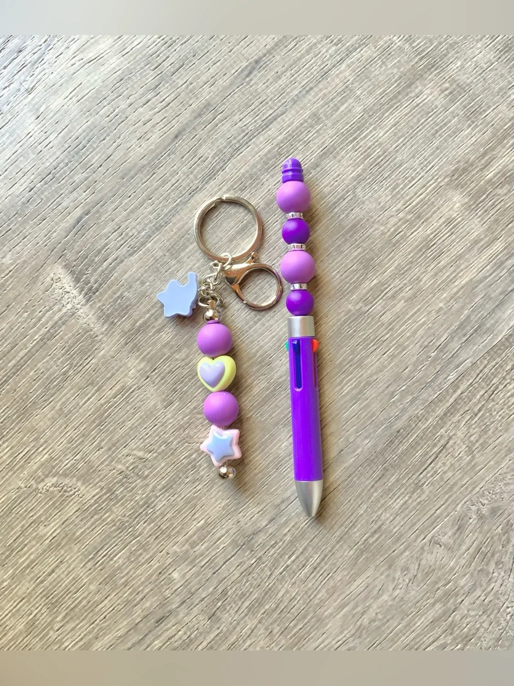 NEW📚 Hand Crafted Beaded Pen w/ Charm Keychain OS